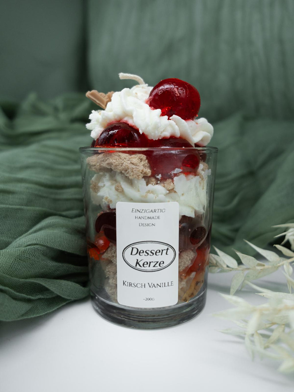 Dessertkerze / Duftkerze / Kirsch vanille / Geschenk / Geburtstagsgeschenk / Kerze