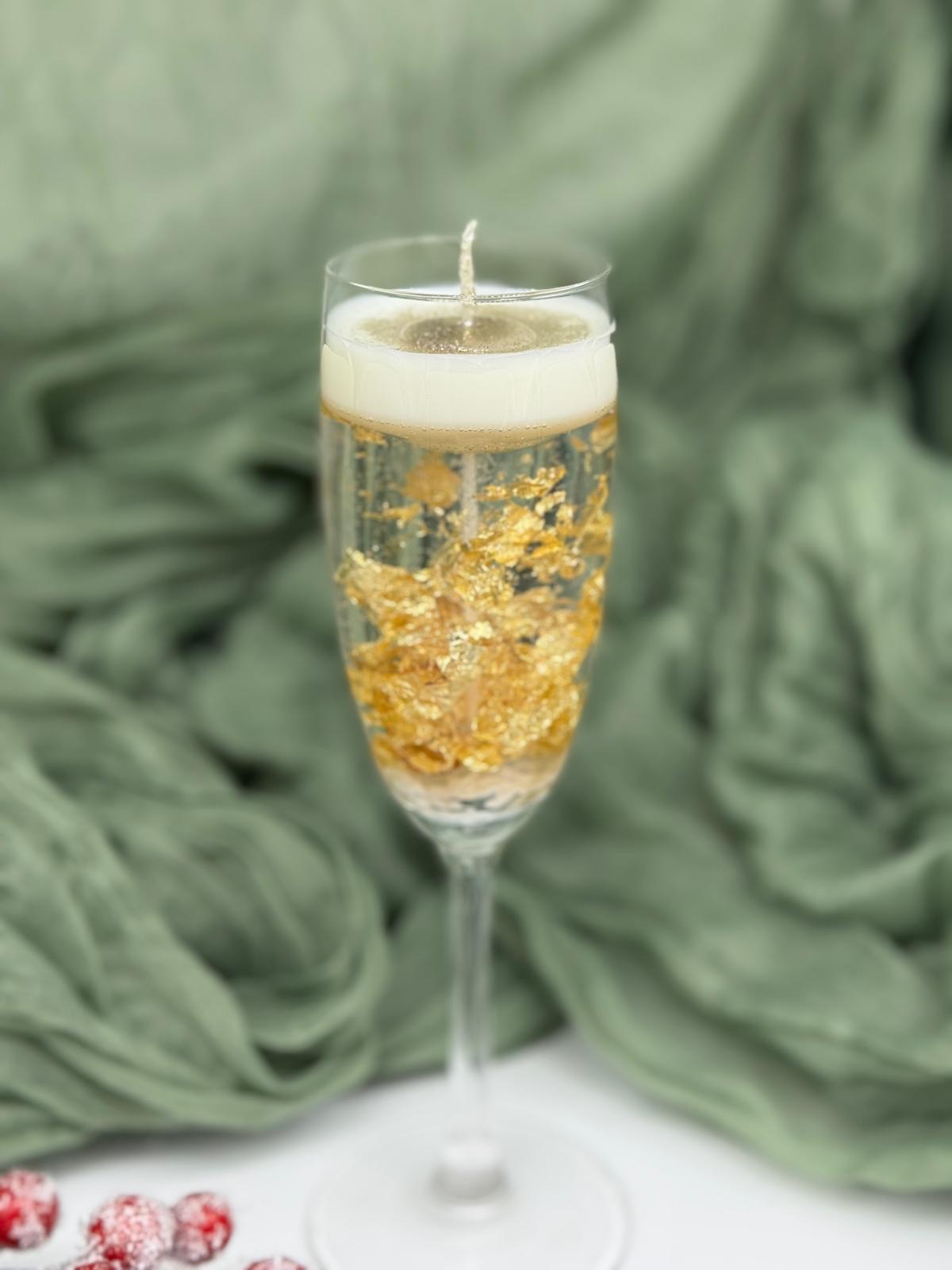 Sektkerze / Goldkerze / Geschenkidee / Geburtstagsgeschenk / Geschenk / Festlich / Feierlich / Abschlussgeschenk